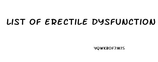 list of erectile dysfunction medications