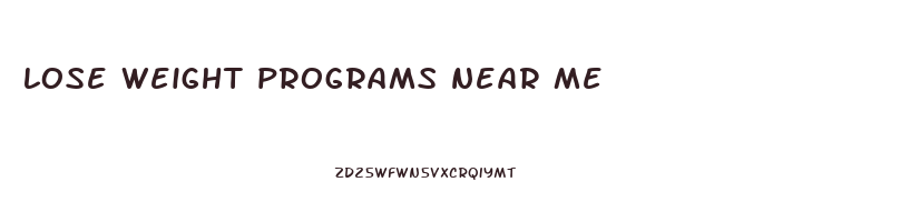 lose weight programs near me