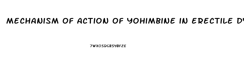 mechanism of action of yohimbine in erectile dysfunction