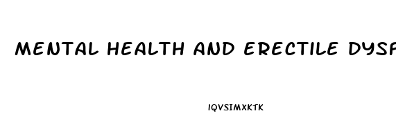 mental health and erectile dysfunction