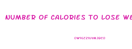 number of calories to lose weight