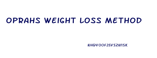 oprahs weight loss method