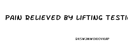 pain relieved by lifting testicle