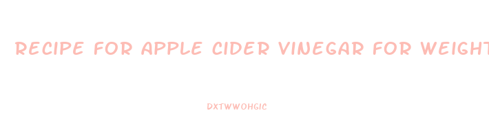 recipe for apple cider vinegar for weight loss