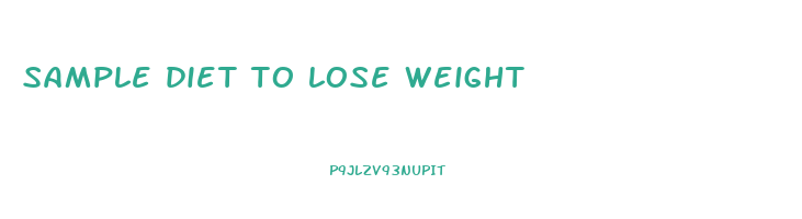 sample diet to lose weight