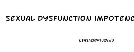 sexual dysfunction impotence specialist