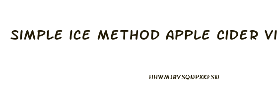 simple ice method apple cider vinegar