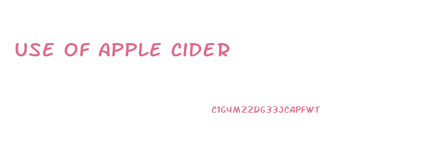 use of apple cider