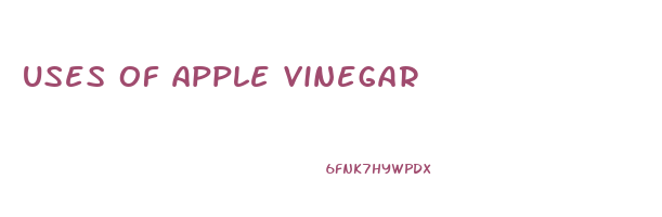 uses of apple vinegar