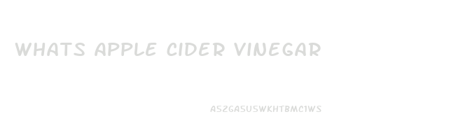 whats apple cider vinegar