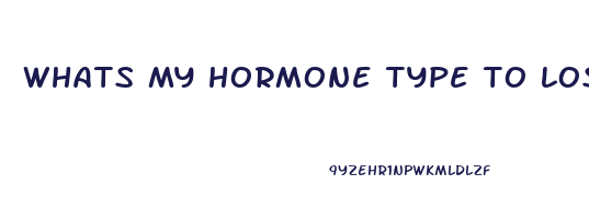 whats my hormone type to lose weight