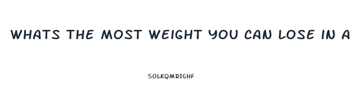 whats the most weight you can lose in a week