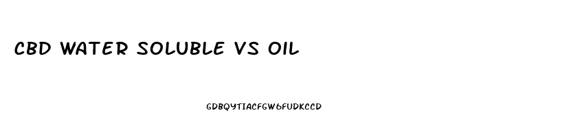 Cbd Water Soluble Vs Oil