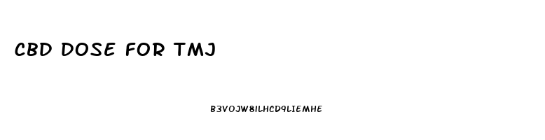 cbd dose for tmj