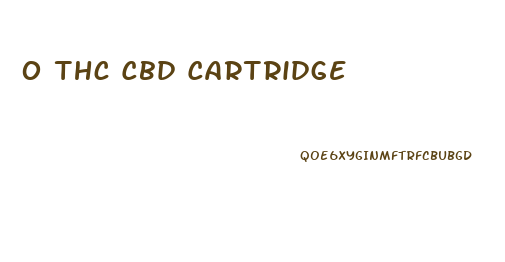 0 Thc Cbd Cartridge