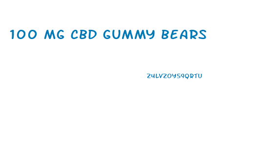 100 Mg Cbd Gummy Bears