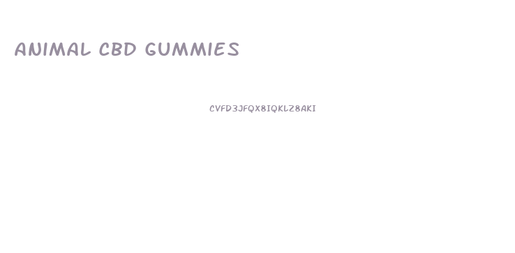 Animal Cbd Gummies