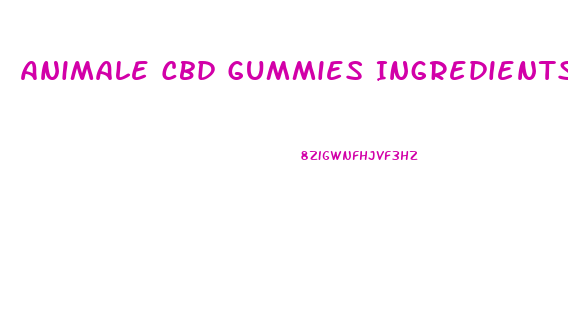 Animale Cbd Gummies Ingredients