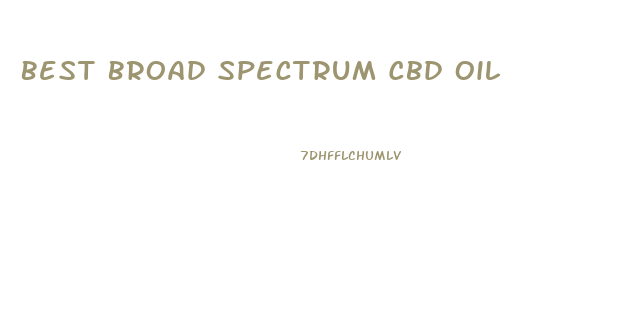 Best Broad Spectrum Cbd Oil