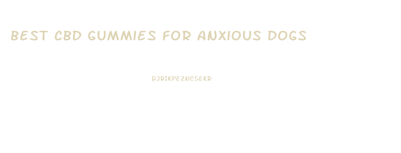 Best Cbd Gummies For Anxious Dogs