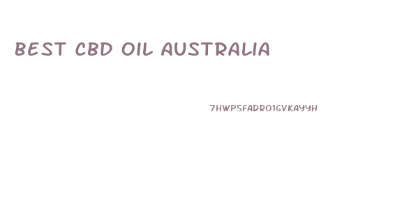 Best Cbd Oil Australia