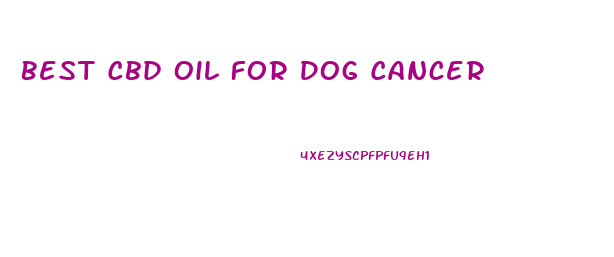 Best Cbd Oil For Dog Cancer