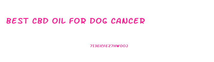 Best Cbd Oil For Dog Cancer