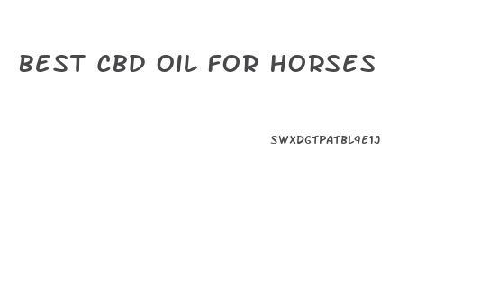 Best Cbd Oil For Horses
