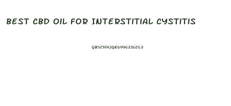 Best Cbd Oil For Interstitial Cystitis