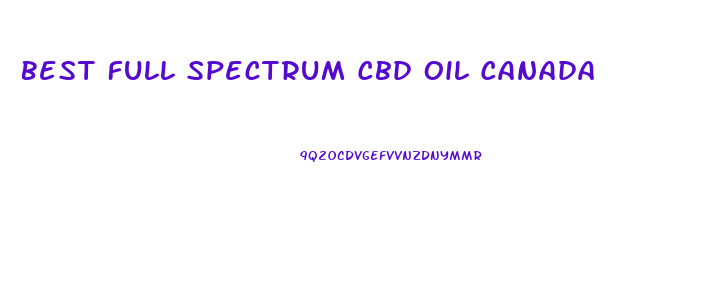 Best Full Spectrum Cbd Oil Canada