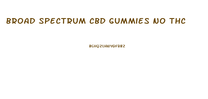 Broad Spectrum Cbd Gummies No Thc