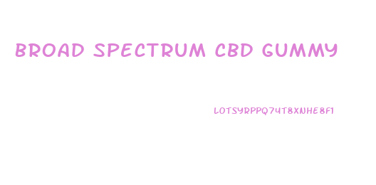 Broad Spectrum Cbd Gummy