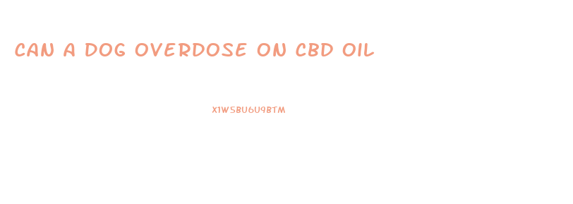 Can A Dog Overdose On Cbd Oil