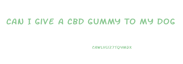 Can I Give A Cbd Gummy To My Dog