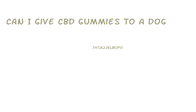 Can I Give Cbd Gummies To A Dog
