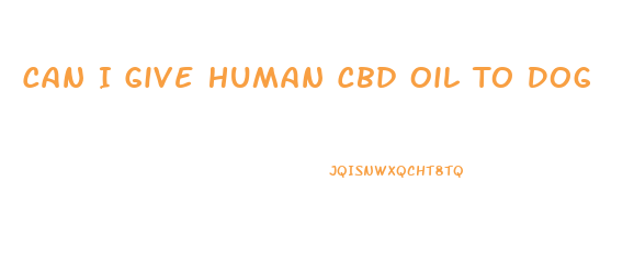 Can I Give Human Cbd Oil To Dog