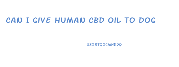 Can I Give Human Cbd Oil To Dog