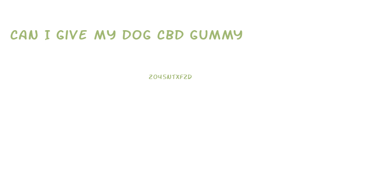 Can I Give My Dog Cbd Gummy