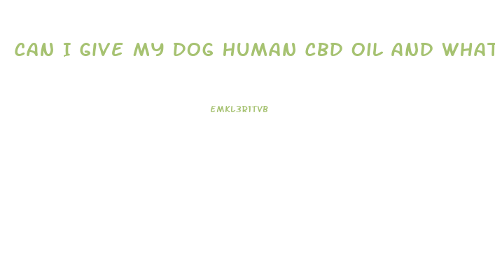 Can I Give My Dog Human Cbd Oil And What Dosage