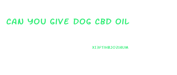 Can You Give Dog Cbd Oil