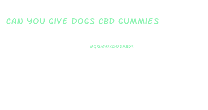 Can You Give Dogs Cbd Gummies