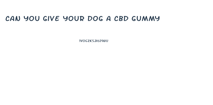 Can You Give Your Dog A Cbd Gummy