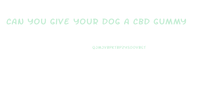 Can You Give Your Dog A Cbd Gummy