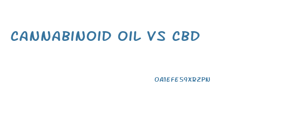 Cannabinoid Oil Vs Cbd