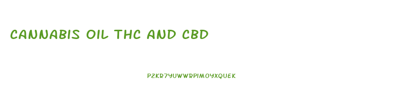 Cannabis Oil Thc And Cbd