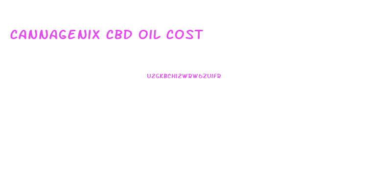 Cannagenix Cbd Oil Cost