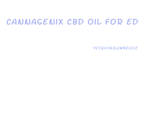 Cannagenix Cbd Oil For Ed