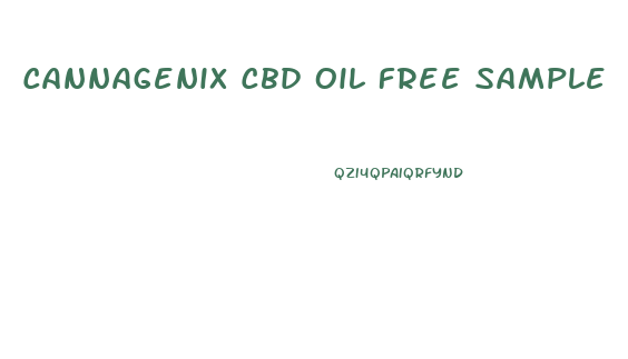 Cannagenix Cbd Oil Free Sample