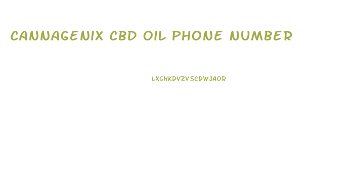 Cannagenix Cbd Oil Phone Number