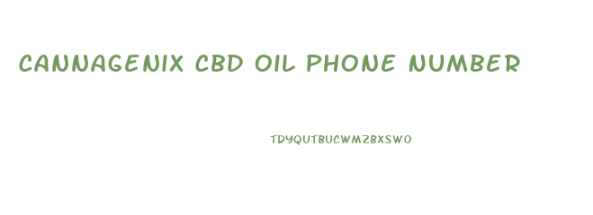 Cannagenix Cbd Oil Phone Number